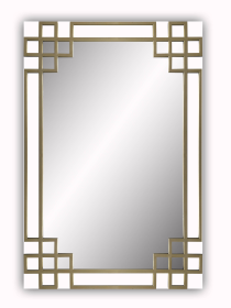 Elegant Frame with Gold Iron Overlay Wall Mirror