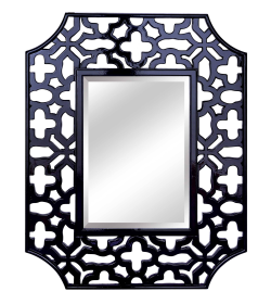 Olivia Glossy Openwork Frame Accent Wall Mirror