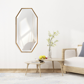 Mia Modern Large Octagon Tray Frame Wall Mirror