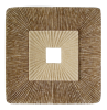 14" X 14" X 2" Brown Concave Square Double Layer Ribbed Wall Plaque Set Of 2