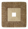 14" X 14" X 2" Brown Concave Square Double Layer Ribbed Wall Plaque Set Of 2