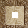 14" X 14" X 2" Brown Concave Square Double Layer Ribbed Wall Plaque Set Of 2