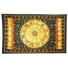 80" X 56" Black Red And Yellow Cotton Hanging Tapestry