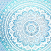 92" X 84" Sea Green And White Mandala Cotton Hanging Tapestry