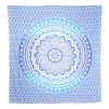 92" X 84" Blue And White Mandala Cotton Hanging Tapestry