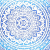 92" X 84" Blue And White Mandala Cotton Hanging Tapestry