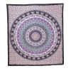 92" X 84" Purple Black And White Mandala Cotton Hanging Tapestry