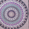 92" X 84" Purple Black And White Mandala Cotton Hanging Tapestry