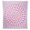 92" X 84" Pink White And Red Mandala Cotton Hanging Tapestry