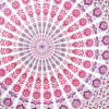 92" X 84" Pink White And Red Mandala Cotton Hanging Tapestry