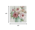 40" x 40" Watercolor Soft Pastel Peonies Bouquet Canvas Wall Art