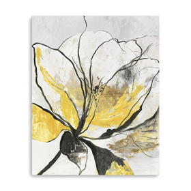 Modern Yellow And Black Flower Unframed Print Wall Art
