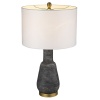 Distressed Ceramic Table Lamp With Drum Shade