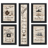 Set Of Five Kitchen Friendship 2 Black Framed Print Kitchen Wall Art