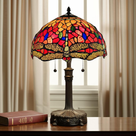 Dark Metal Two Light Candlestick Table Lamp With Shade