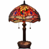 Dark Metal Two Light Candlestick Table Lamp With Shade
