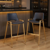 30" Faux Leather Steel Low Back Bar Height Bar Chairs