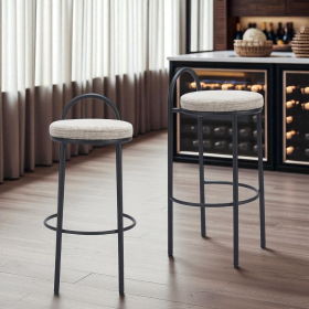 Chenille Steel Low Back Bar Height Bar Chairs