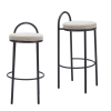Chenille Steel Low Back Bar Height Bar Chairs