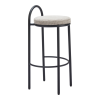 Chenille Steel Low Back Bar Height Bar Chairs
