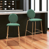 30" Velvet Steel Bar Height Bar Chairs