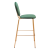 30" Velvet Steel Bar Height Bar Chairs