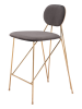 Velvet Steel Low Back Counter Height Bar Chairs