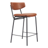 Faux Leather Steel Low Back Bar Height Bar Chairs