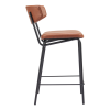 Faux Leather Steel Low Back Bar Height Bar Chairs