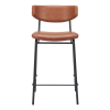 Faux Leather Steel Low Back Bar Height Bar Chairs