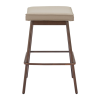 Walnut Faux Leather Steel Backless Counter Height Bar Chairs