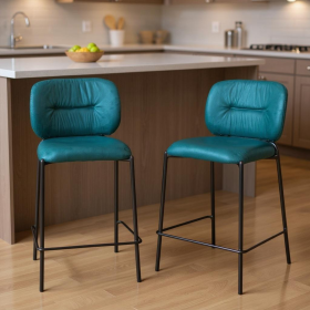 Velvet Steel Counter Height Bar Chairs