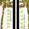 Set Of Two Summer Breeze Funky Palm Trees Black Framed Wall Art
