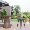 44" Charcoal Metal Swivel Outdoor Bar Height chair with Footrest