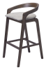 Espresso Fabric Wood Low Back Bar Height Bar Chairs