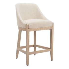 Fabric Wood Counter Height Bar Chair