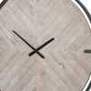 Metal Wood Analog Distressed Round Wall Clock