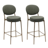 Faux Leather Metal Low Back Bar Height Bar Chairs