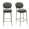 Faux Leather Metal Low Back Bar Height Bar Chairs