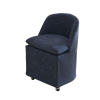 Chenille Wing Back Dining Chairs With Wheels