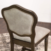Sunset Trading Vegas Upholstered Barstools with Backs | Counter Height Dining Chairs | Distressed Gray Wood | Nailheads | Set of 2