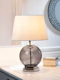 Gray Crackle Glass Table Lamp