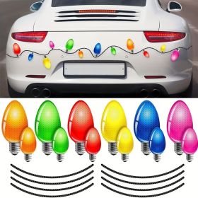 20 Pieces Reflective Car Magnets Set, 12 Pieces Lights Bulb Magnet Set For Holiday Party Car, Garage, Mailbox, Refrigerator Decal With 8 Magnet W