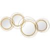 Metal Wall Art Modern Mirror Decor Home Hanging Wall Sculptures for Living Room Bedroom Dining Room Gold