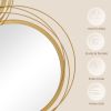 Metal Wall Art Modern Mirror Decor Home Hanging Wall Sculptures for Living Room Bedroom Dining Room Gold