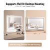 Large Vanity Mirror with Lights, Three Color Lighting Modes, Lighted Makeup LED Mirror,5X Magnification,USB Port,Smart Touch Control,Desktop Wall-Moun