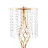 12PCS 49cm/19.3' Tall Crystal Wedding Flower Stand, Metal Wedding Centerpiece Vase, Gold Flower Holders Floral Display Rack for Tables Wedding Dinner