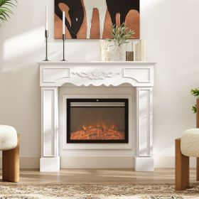Baroque Fireplace Mantel (Option: White-1210x310x690 mm)