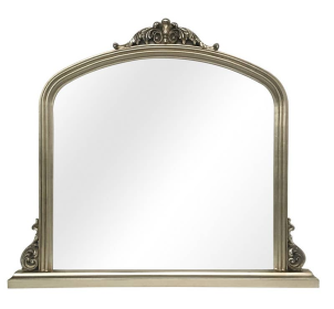 Amarone Ornate Molding Mantle Mirror (Color: Silver)