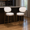 Velvet Metal Low Back Bar Height Bar Chairs